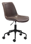 Matte Brown Mid-Century Modern Armless Office Chair