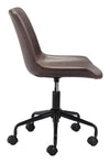 Matte Brown Mid-Century Modern Armless Office Chair