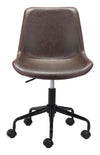 Matte Brown Mid-Century Modern Armless Office Chair