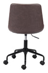Matte Brown Mid-Century Modern Armless Office Chair