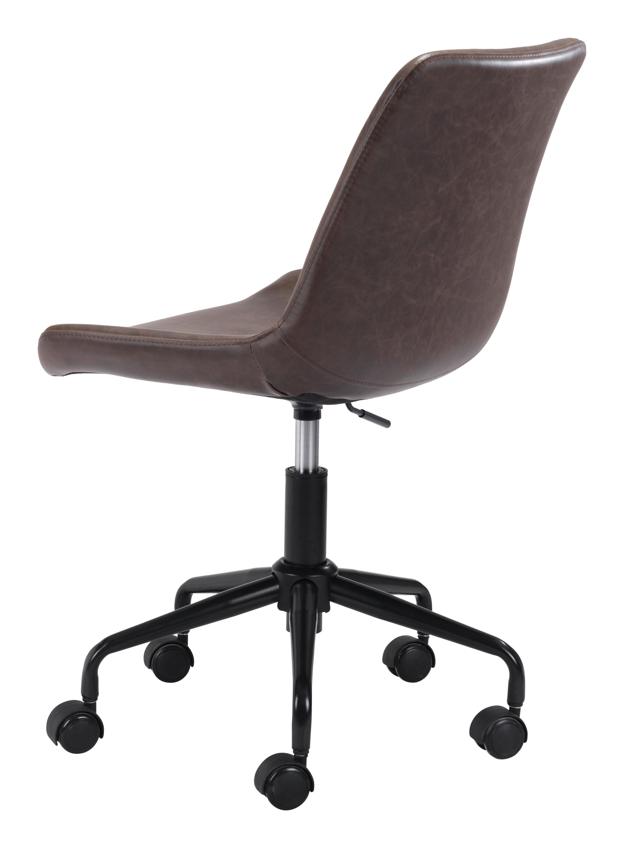 Matte Brown Mid-Century Modern Armless Office Chair