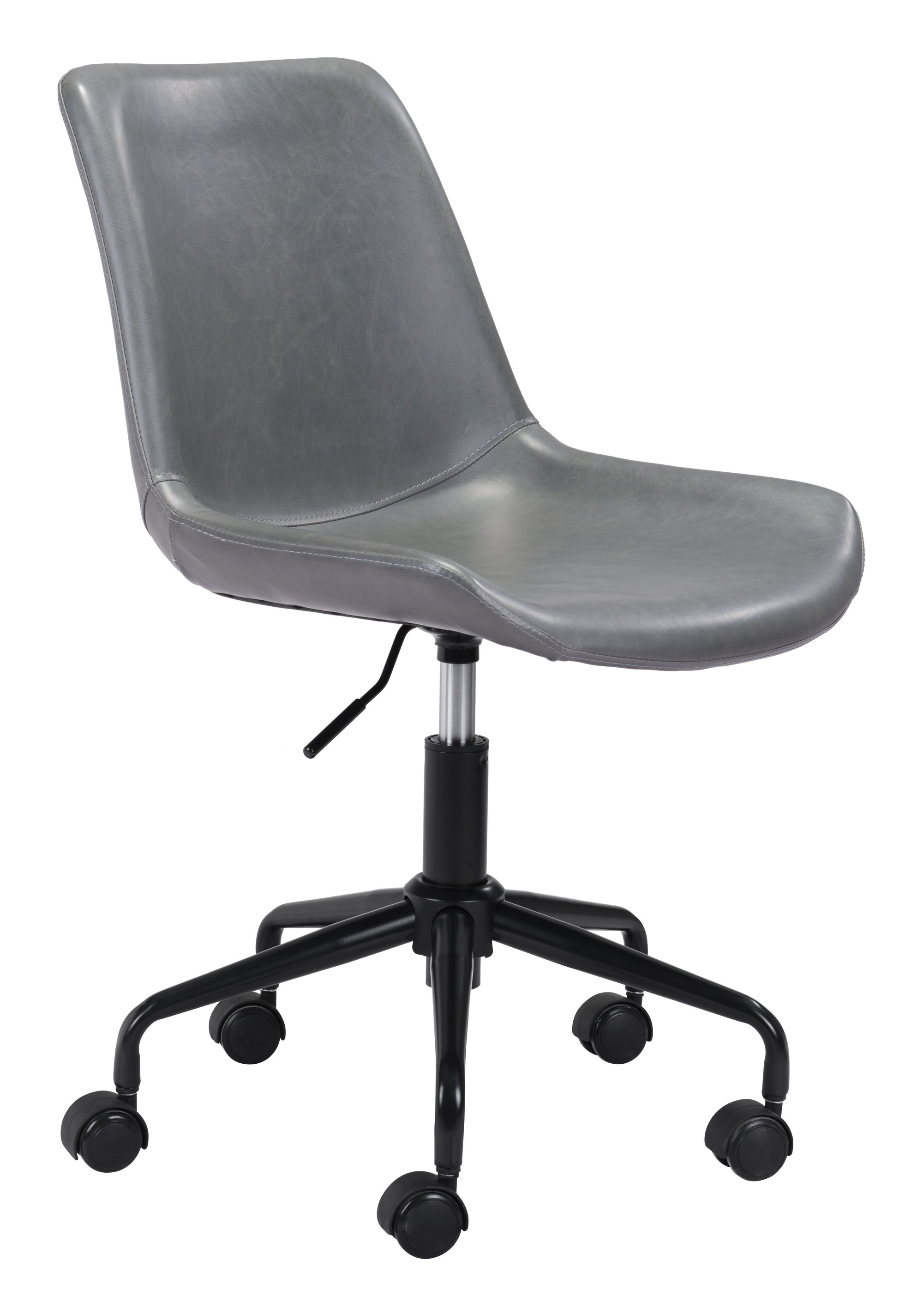 Matte Gray Mid-Century Modern Armless Office Chair