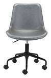 Matte Gray Mid-Century Modern Armless Office Chair