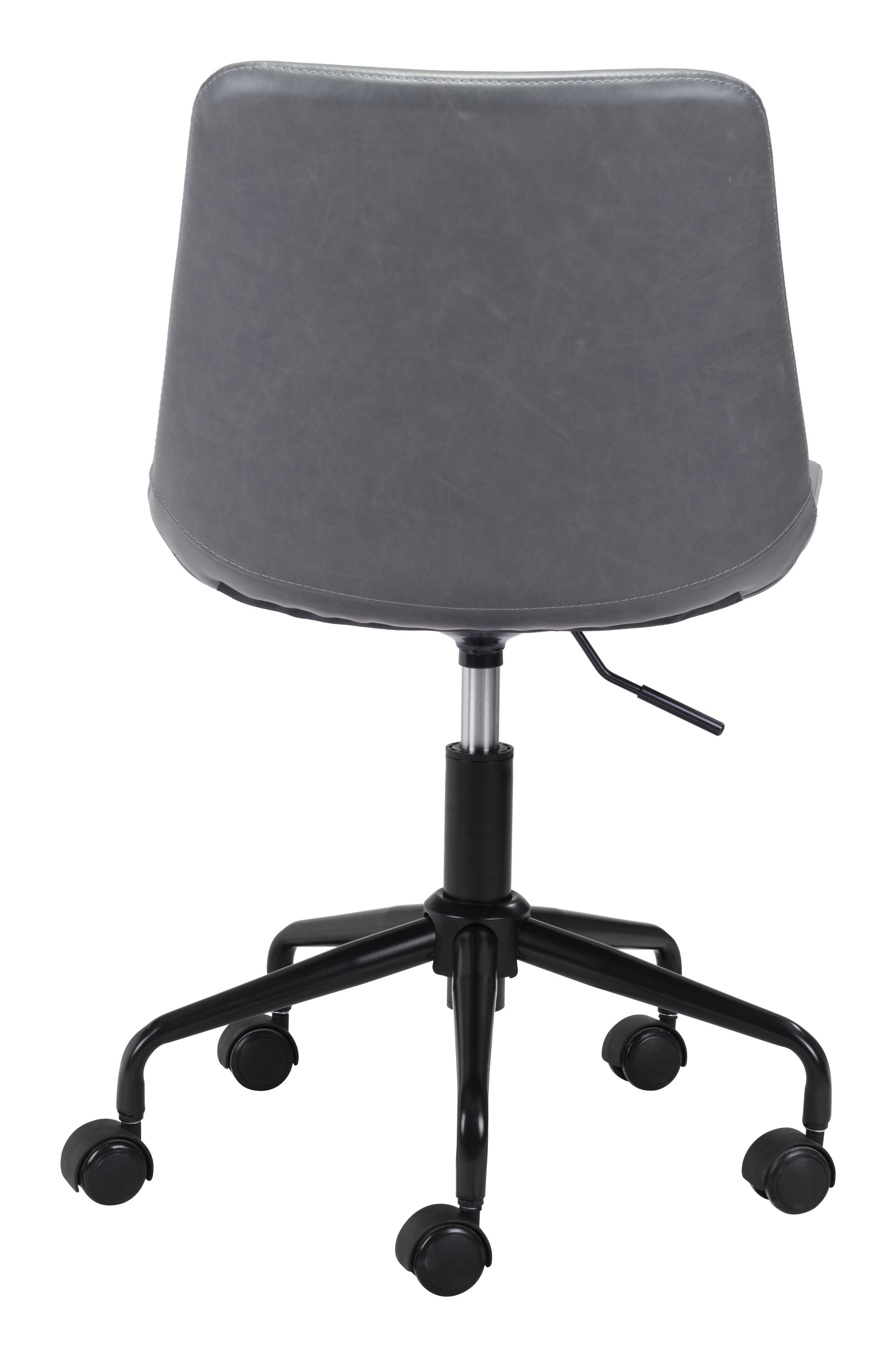 Matte Gray Mid-Century Modern Armless Office Chair