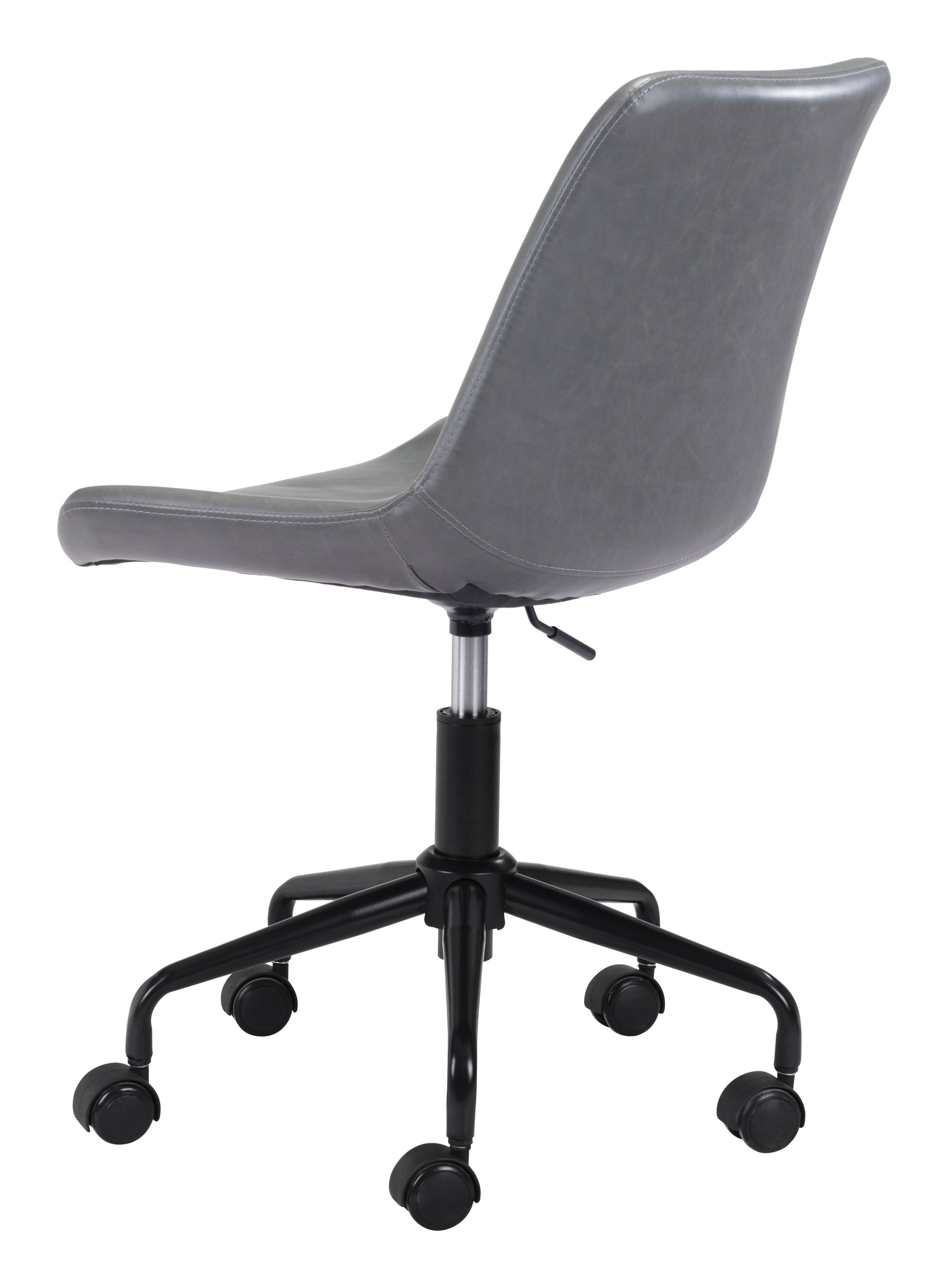 Matte Gray Mid-Century Modern Armless Office Chair