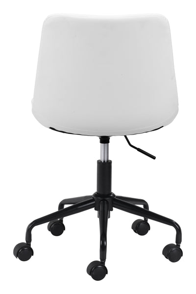 White Mid-Century Modern Armless Office Chair
