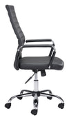 Black and Chrome Modern High-Back Office Chair