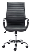 Black and Chrome Modern High-Back Office Chair