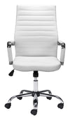 Classic White High Back Office Chair on Chrome Base