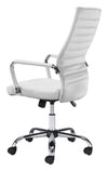 Classic White High Back Office Chair on Chrome Base