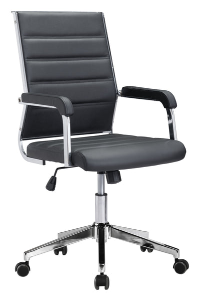 Black Modern Vinyl Office Chair