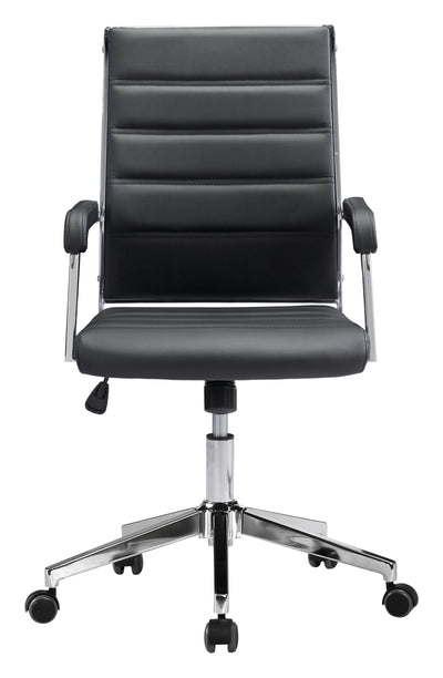 Black Modern Vinyl Office Chair