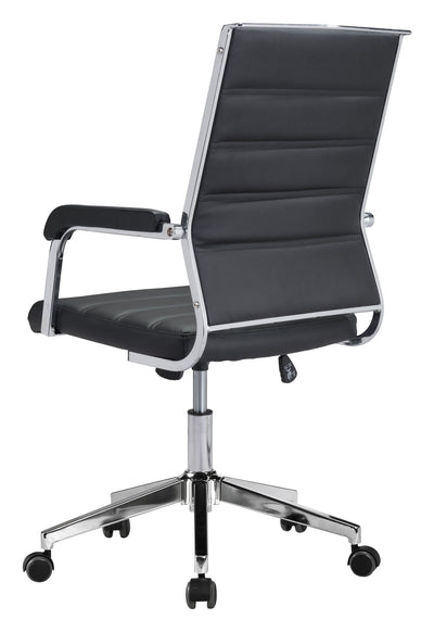 Black Modern Vinyl Office Chair