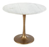 36" Round Marble Meeting Table with Gold Base