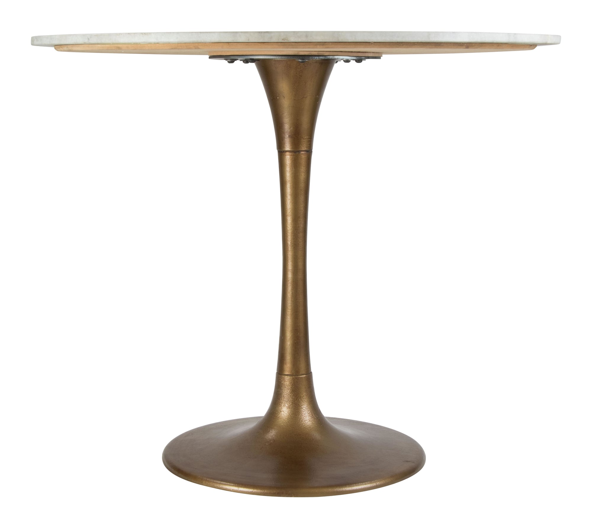 36" Round Marble Meeting Table with Gold Base