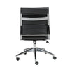 Modern Black Leather Armless Office Chair with Chrome Base