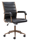 Vintage Black and Bronze Plush Office Chair