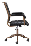 Vintage Black and Bronze Plush Office Chair