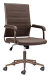 Vintage Espresso and Bronze Plush Office Chair