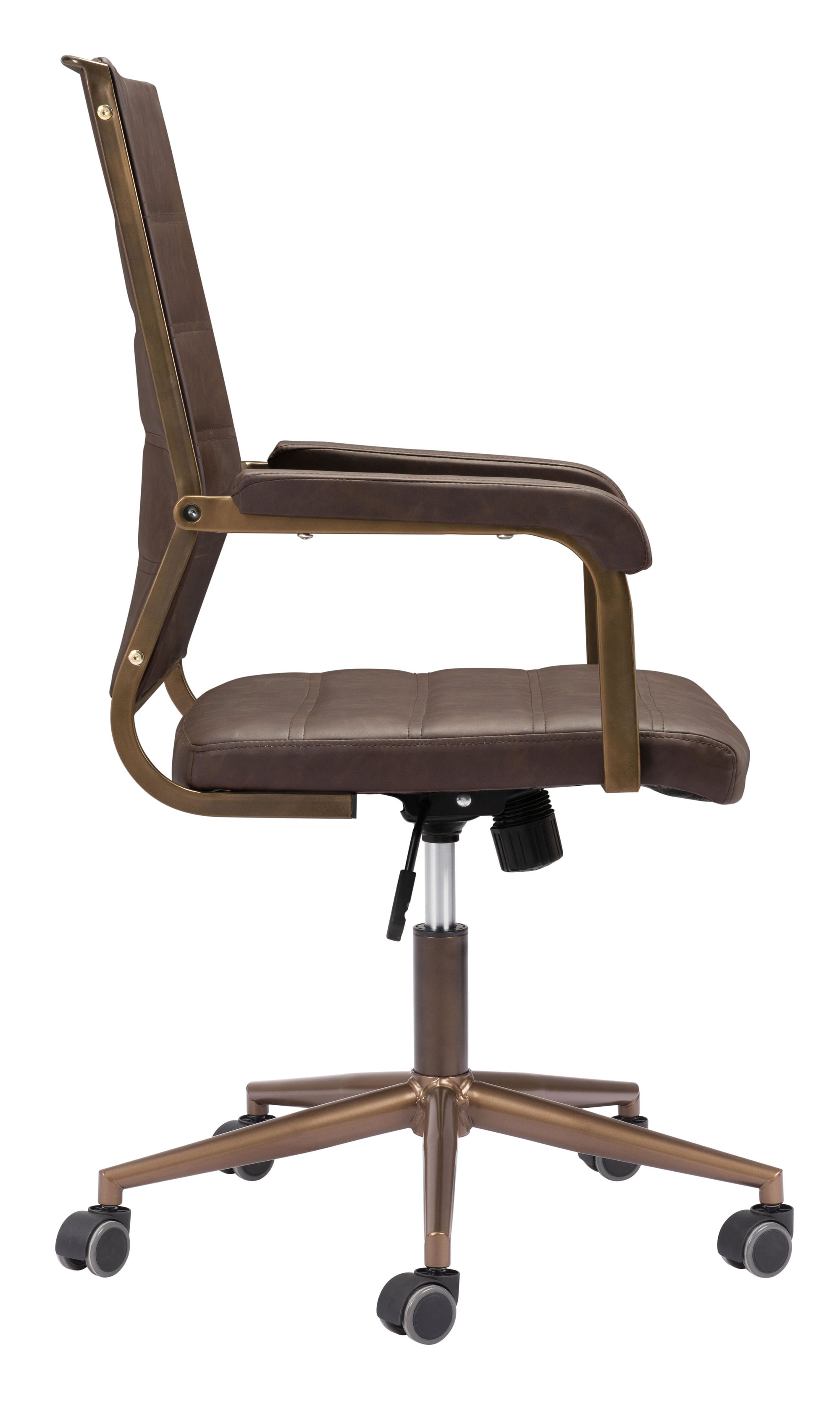 Vintage Espresso and Bronze Plush Office Chair