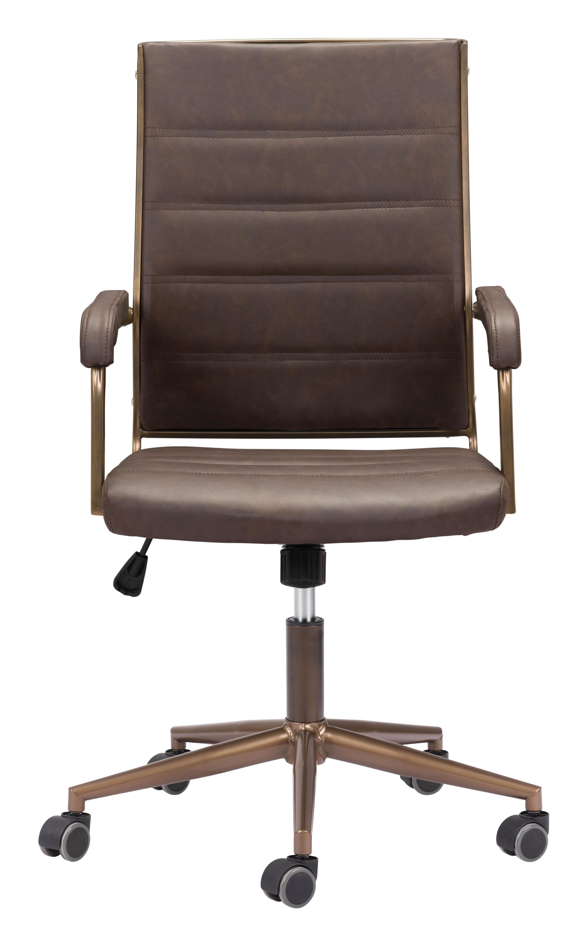 Vintage Espresso and Bronze Plush Office Chair