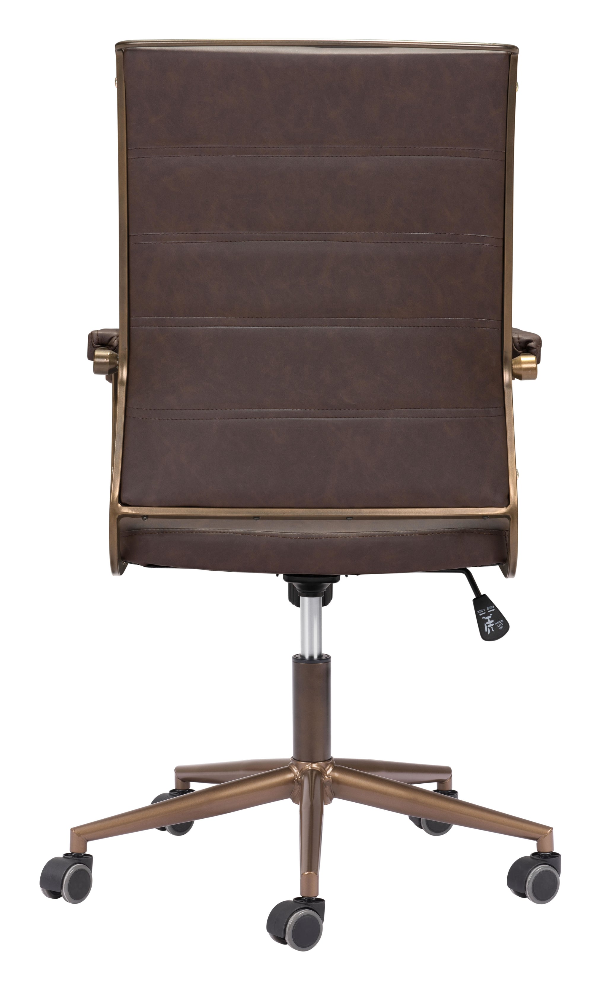 Vintage Espresso and Bronze Plush Office Chair