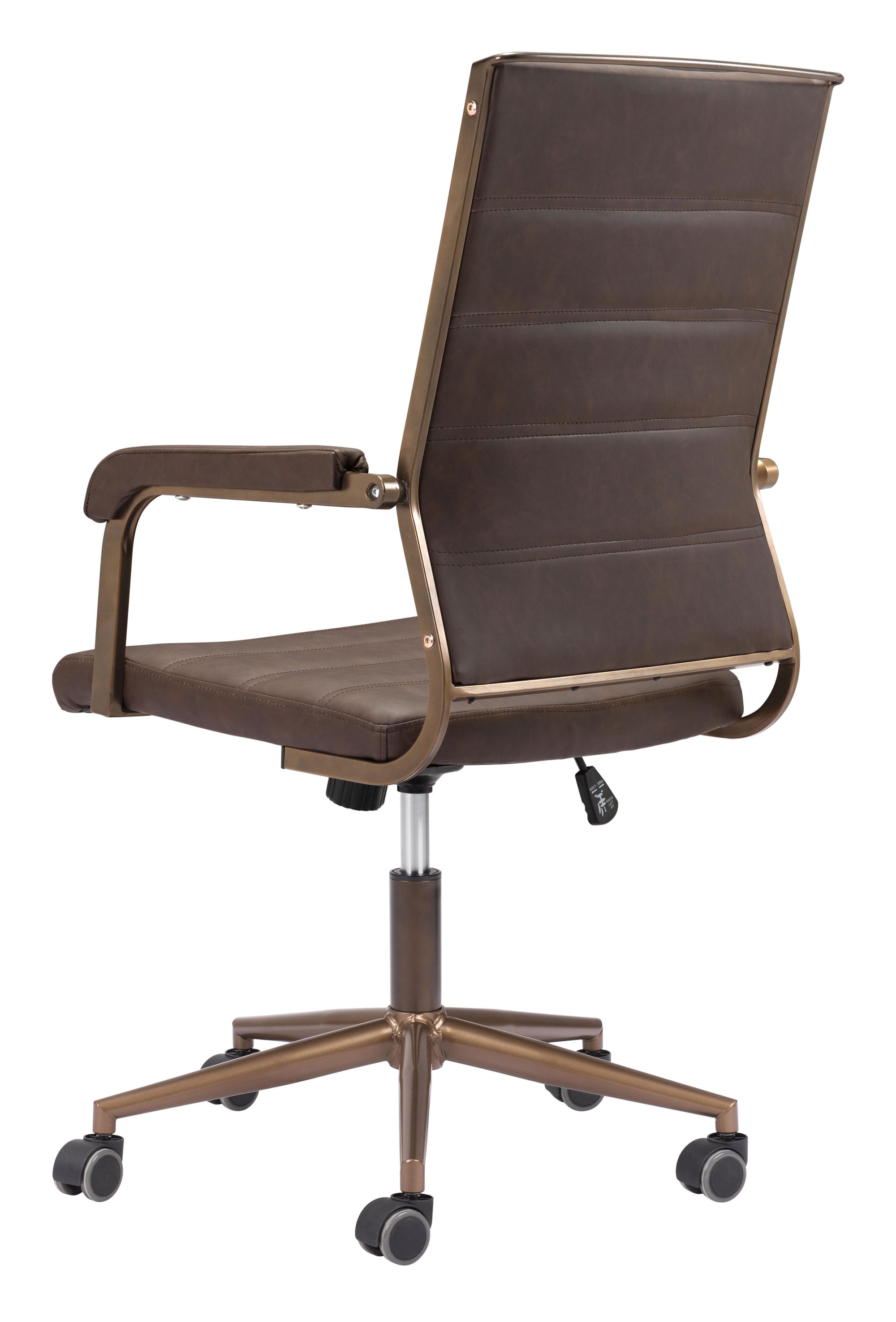 Vintage Espresso and Bronze Plush Office Chair