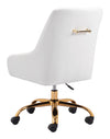 White and Gold Glamorous Adjustable Leatherette Office Chair