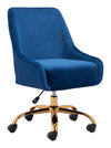 Navy Blue and Gold Glamorous Adjustable Leatherette Office Chair