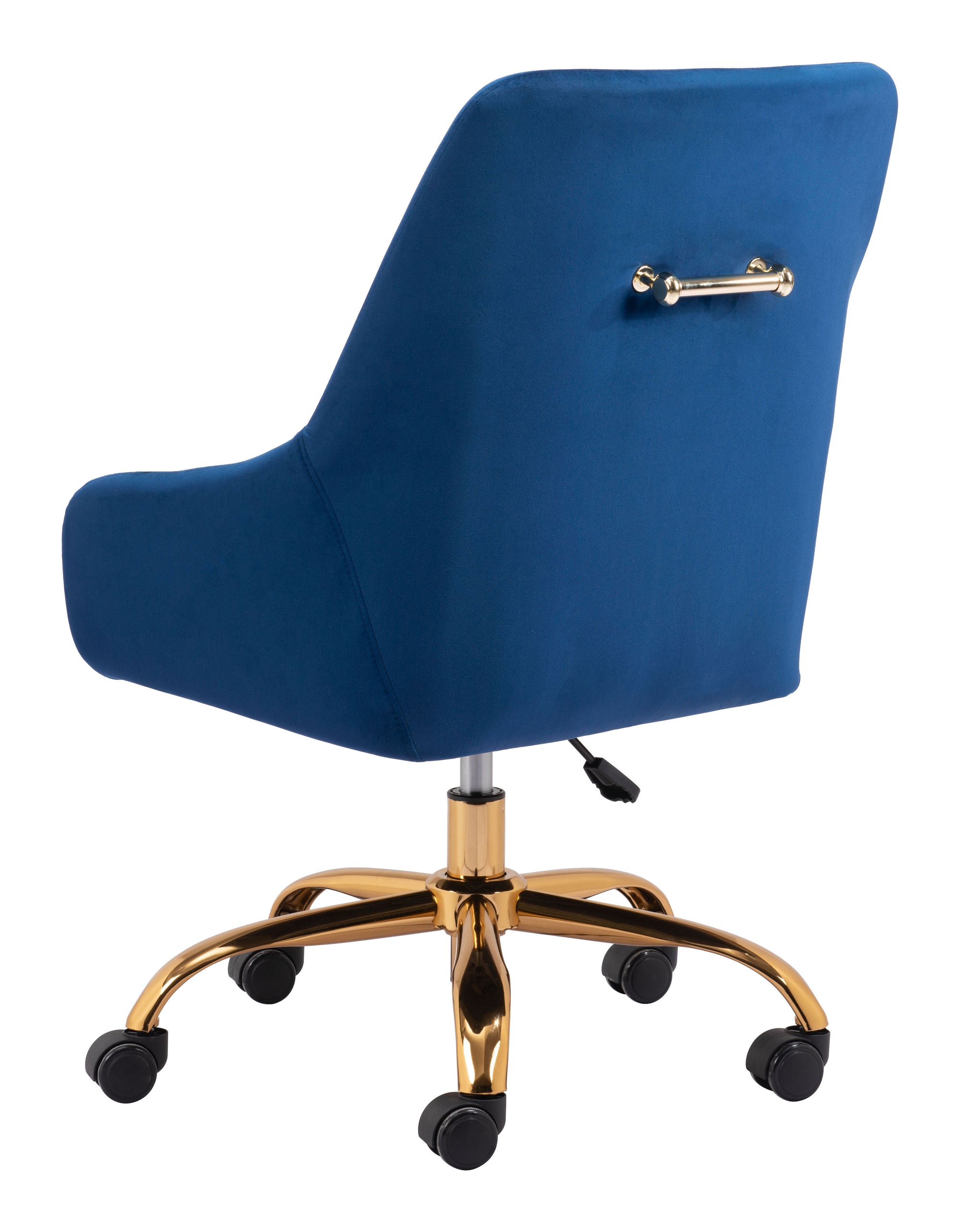 Navy Blue and Gold Glamorous Adjustable Leatherette Office Chair