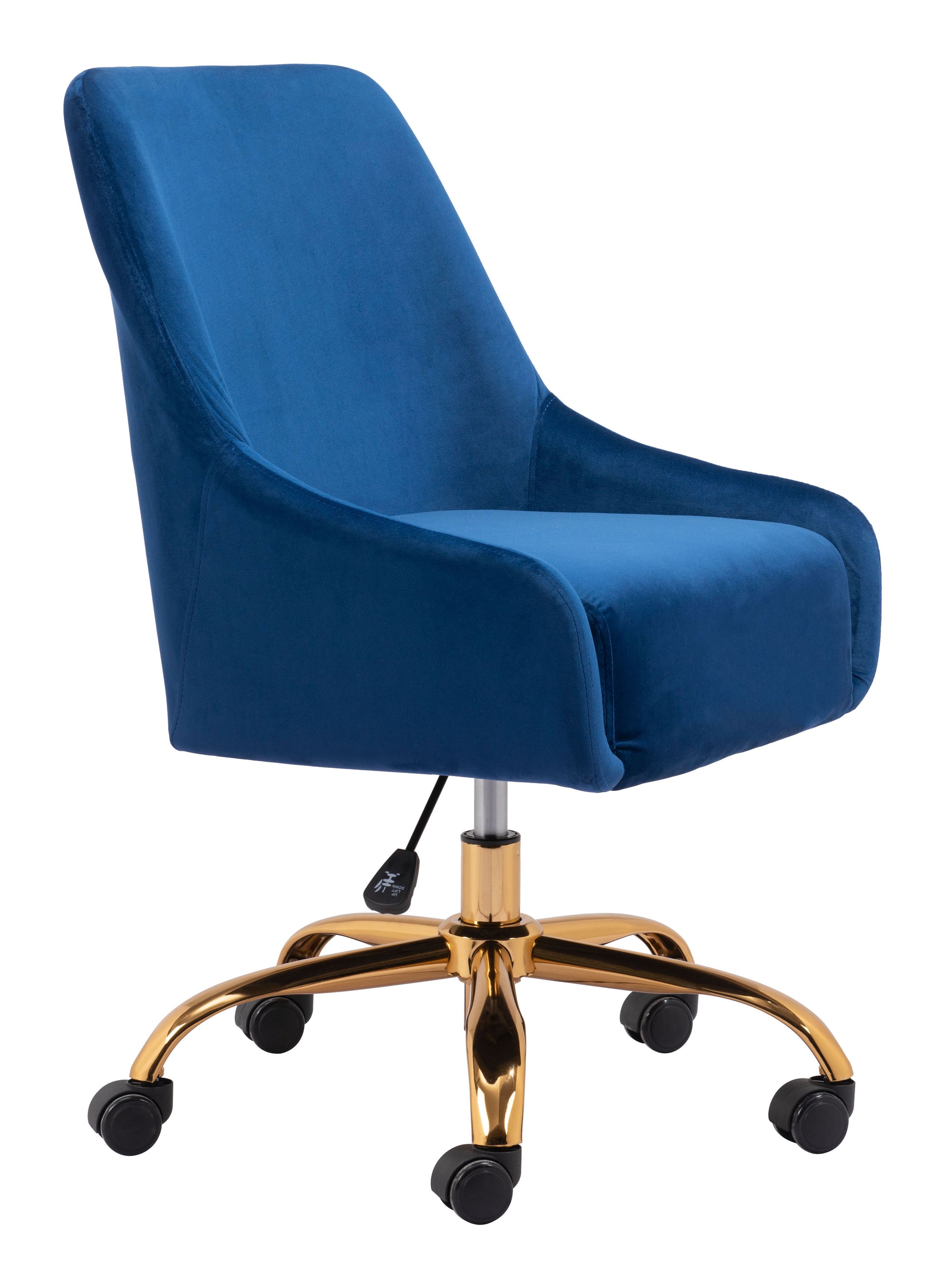 Navy Blue and Gold Glamorous Adjustable Leatherette Office Chair