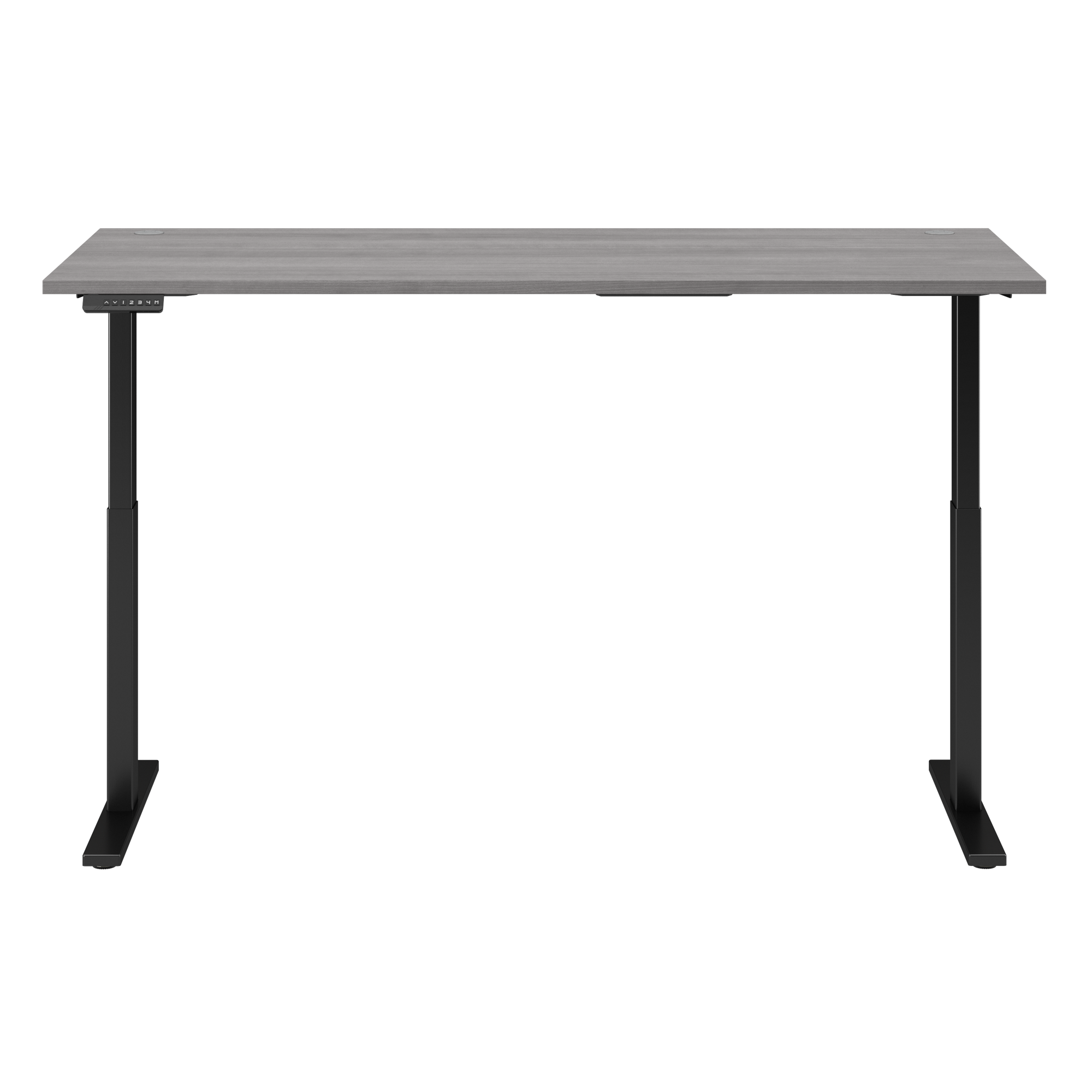 72" Modern Standing Office Desk in Platinum Gray with Black Base