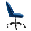 Height Adjustable Rolling Office Chair in Blue Velvet