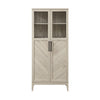 68" Birch Cabinet/Bookshelf with Chevron-Patterned Doors