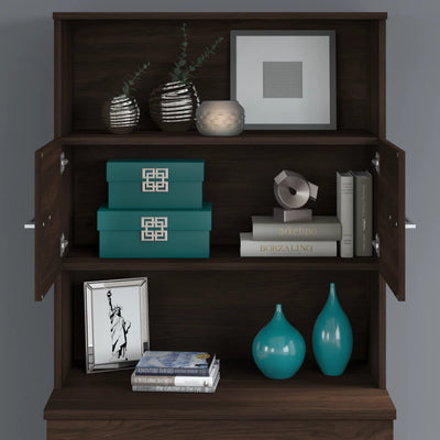 Black Walnut Storage Cabinet with Hutch