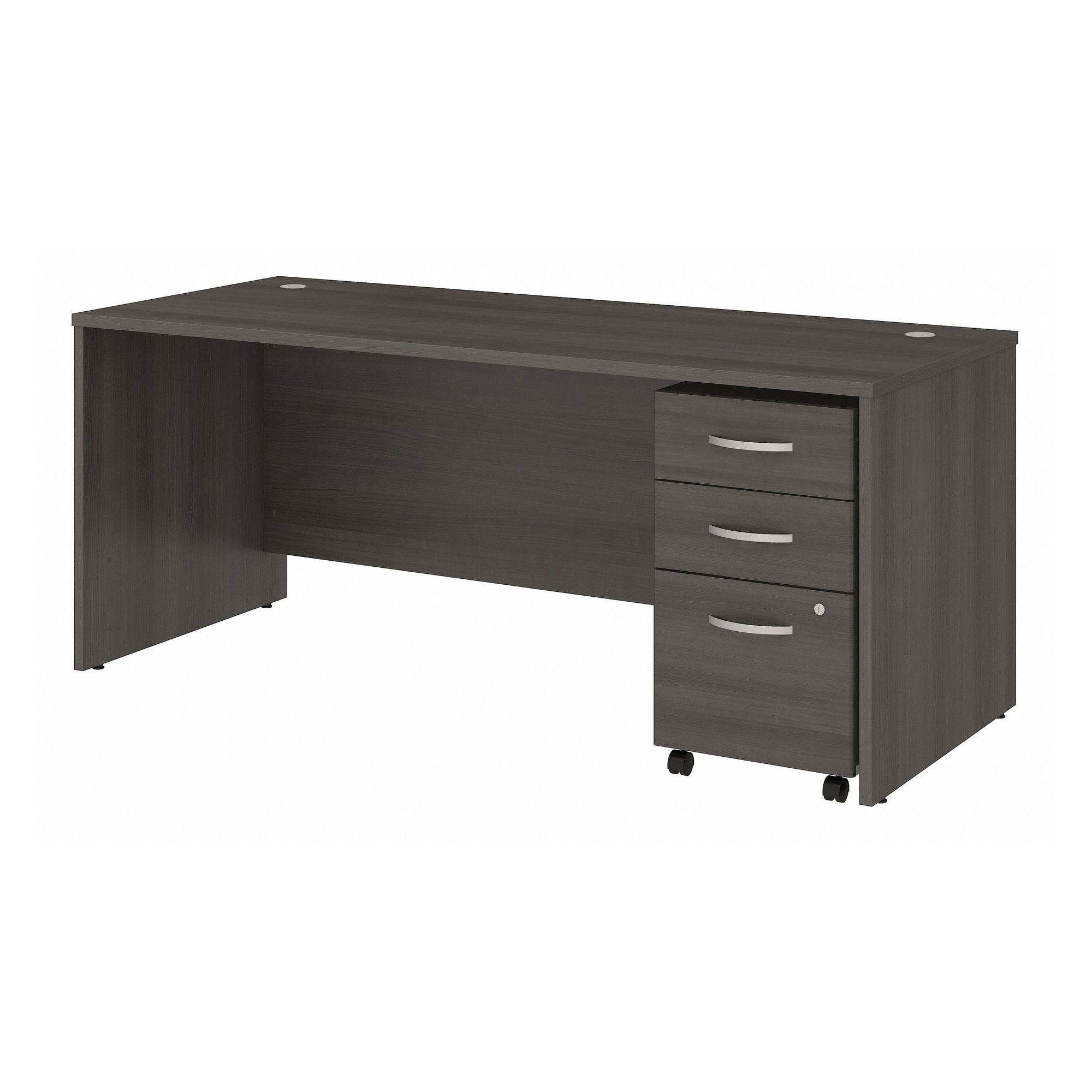 Storm Gray 72" Modern Office Desk with Mobile Pedestal