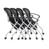 Set of 4 Conference Chairs with Arms & Casters