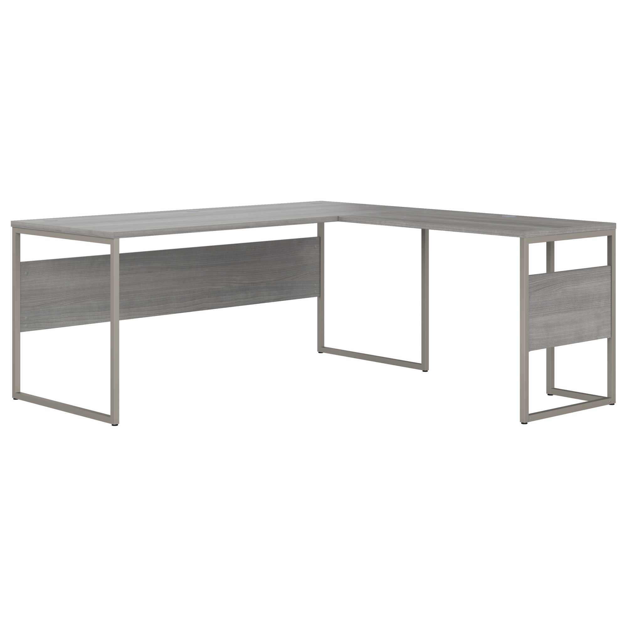 72”Modern Executive L-Shaped Office Desk in Platinum Gray