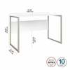 48" Elegant Modern Office Desk with Metal Legs in White