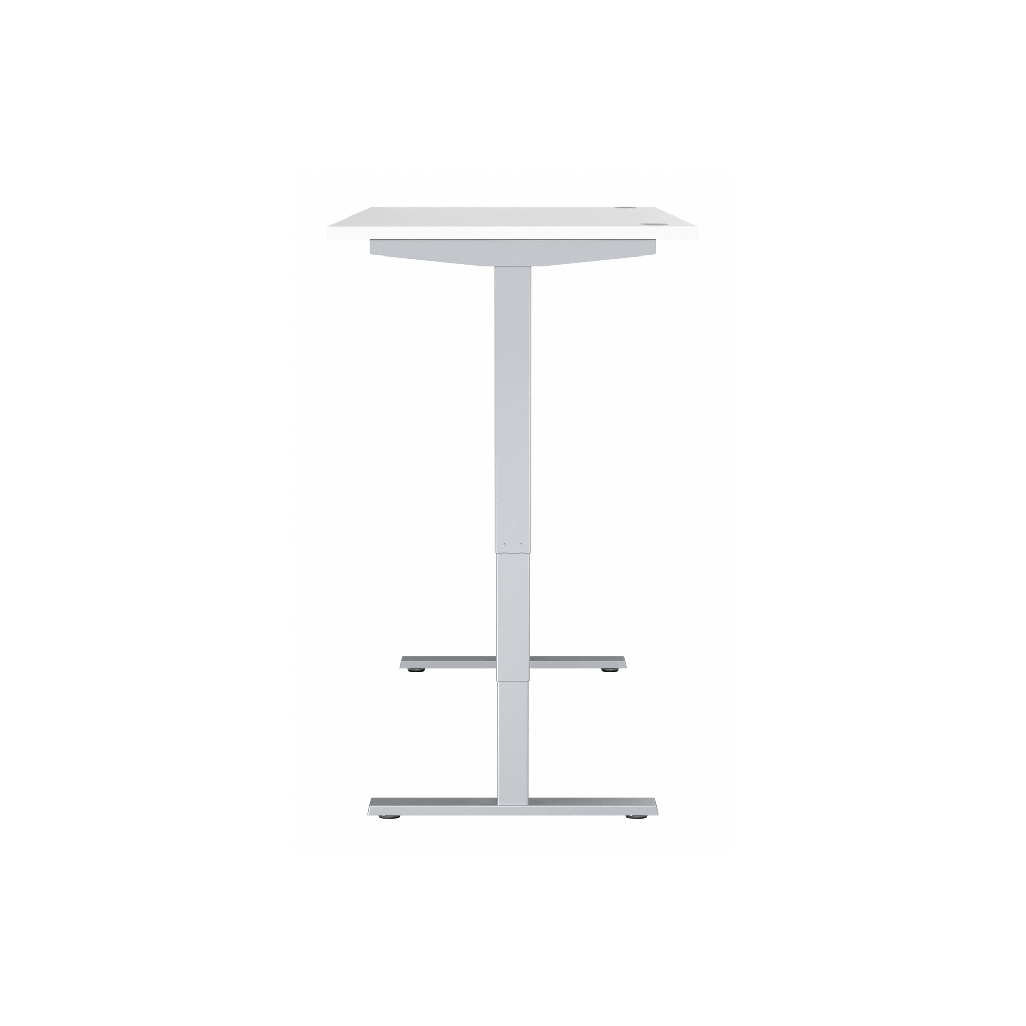72" Standing Office Desk in White with Metallic Base