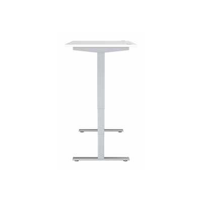 72" Standing Office Desk in White with Metallic Base