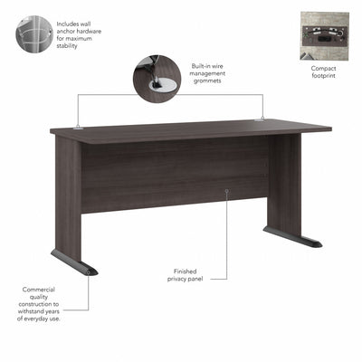 60" Rugged Modern Office Desk in Storm Gray