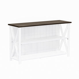 52" White & Gray Solid Wood Farmhouse Credenza