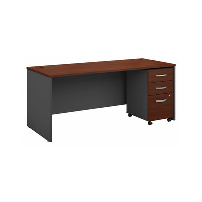 72" Office Desk with Mobile Pedestal in Hansen Cherry