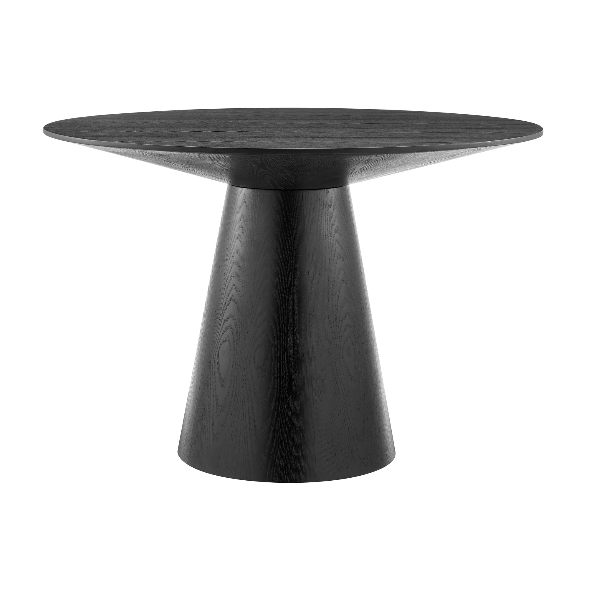 Matte Black Ash Veneer 43.5" Round Meeting Table
