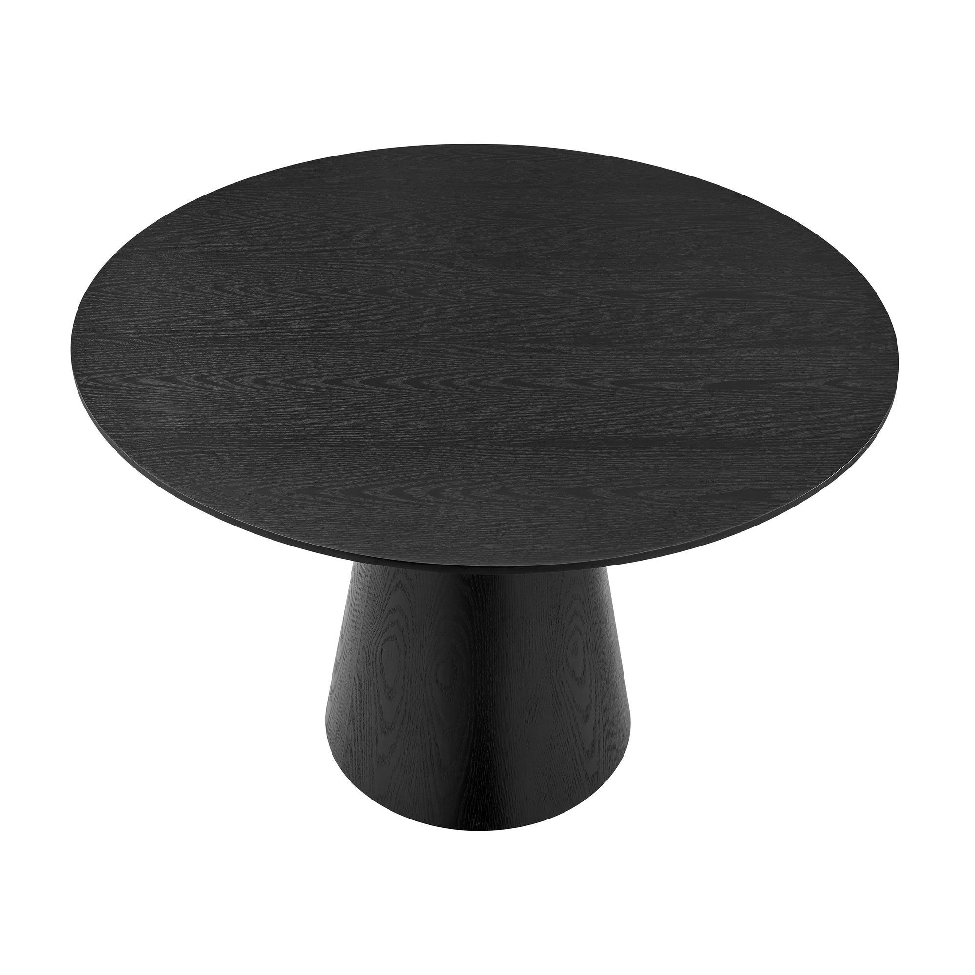 Matte Black Ash Veneer 43.5" Round Meeting Table