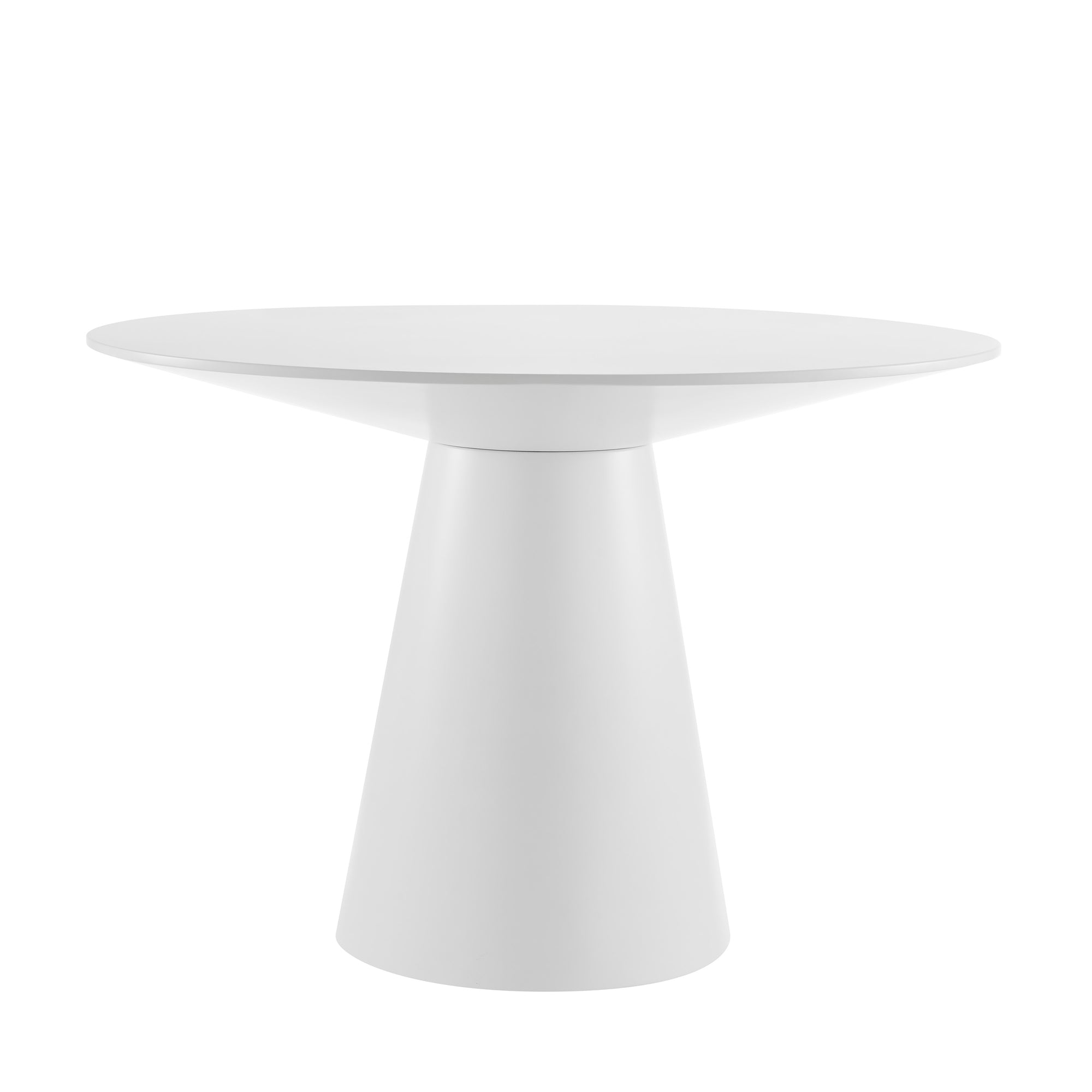 Matte White Ash Veneer 43.5" Round Meeting Table