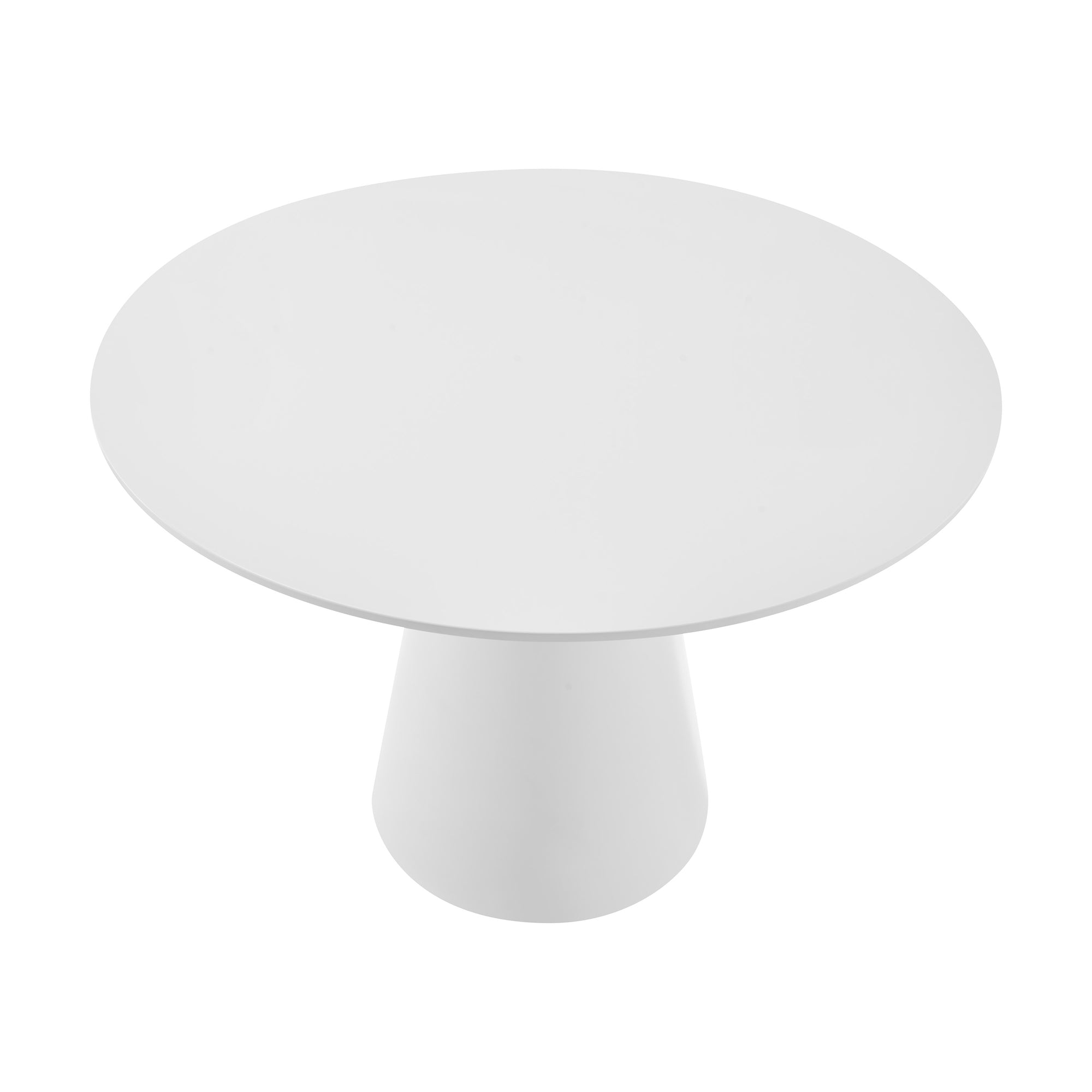 Matte White Ash Veneer 43.5" Round Meeting Table