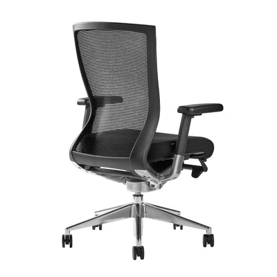 Hourglass-Style Black Mesh Office Chair