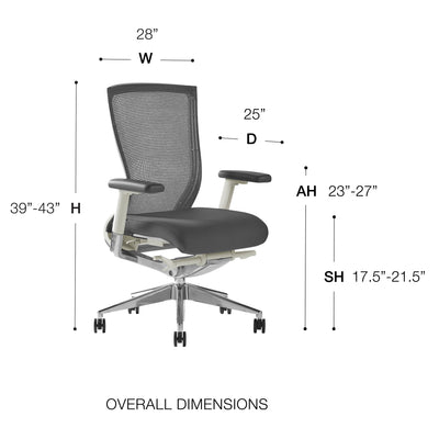 Hourglass-Style Gray Mesh Office Chair